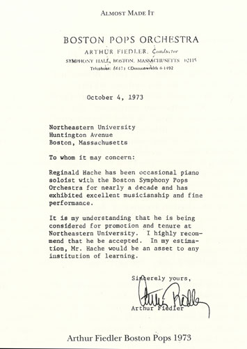 Letter from Arthur Fiedler Boston Pops